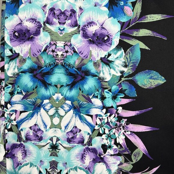 Roz & Ali Skirt Women's Size 20 Black Midi Pencil Lined Floral Flowers Slit NWT - Picture 8 of 12